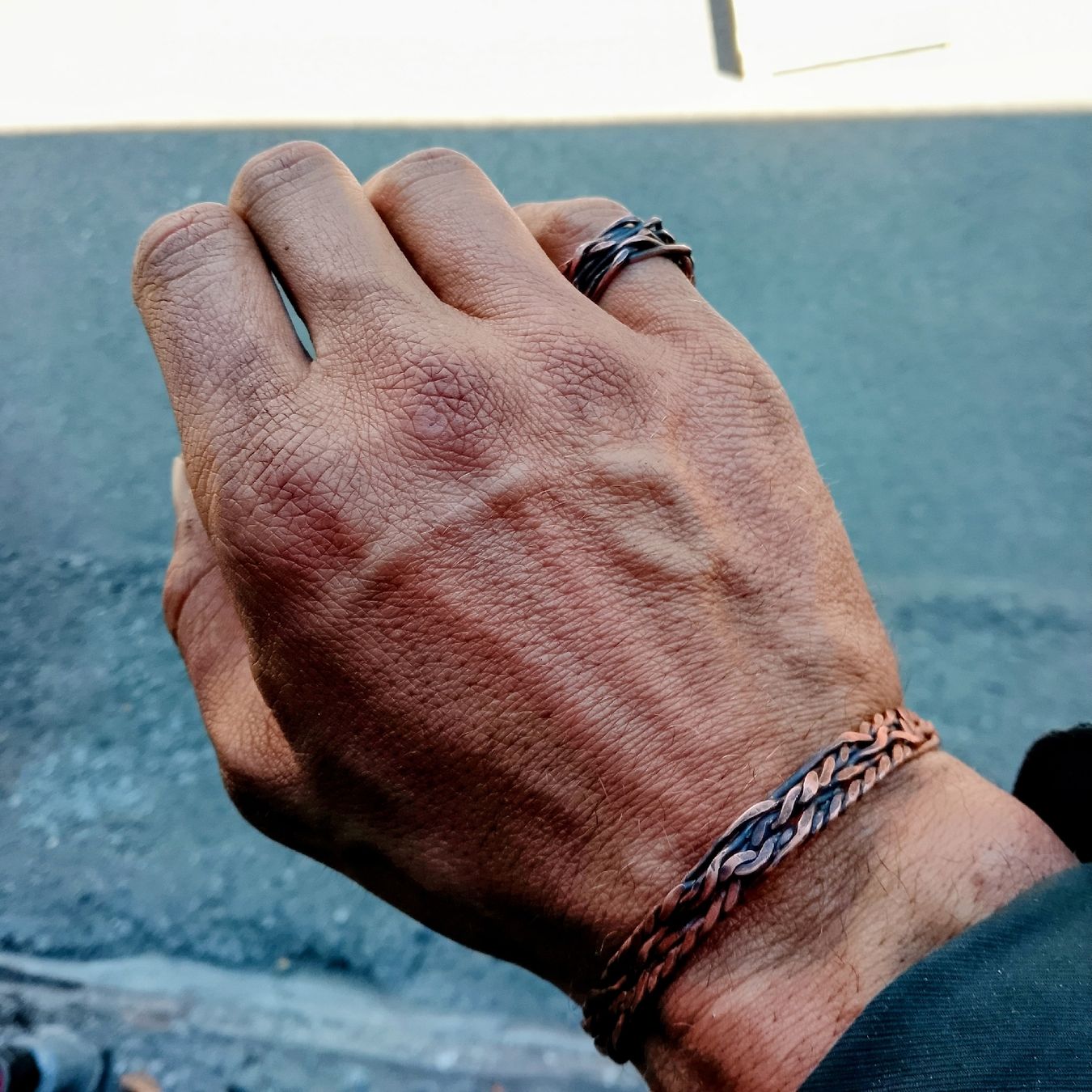 Altri gioielli: Kupfer Armreif und Ring, handgefertigt, rustikal – Nuovo (secondo la descrizione) da Luzern venduto da toenu23 1