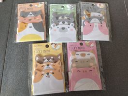 5 Pack süssi Notizzettel Set Tiere 3er Set Neu schwein