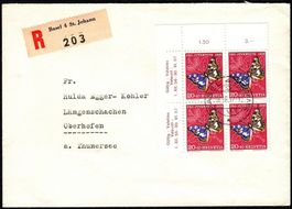 1957_R-Gebrauchsbrief (203), frankiert SBK J170 VB mit Tabs