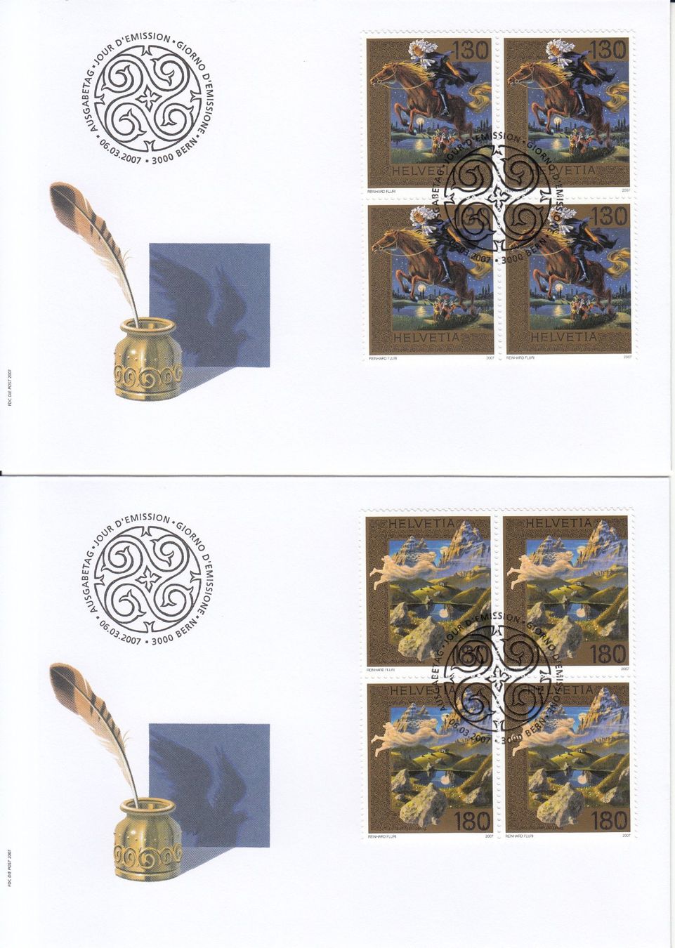 Tutti i francobolli: SBK 1222 - 1225 im 4er-Block FDC – Usato da Bürglen TG venduto da StampGraf 2