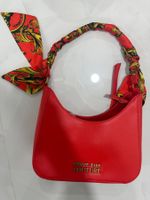 Versace Jeans Couture Handtasche rot mit Muster-Tuch, Som...