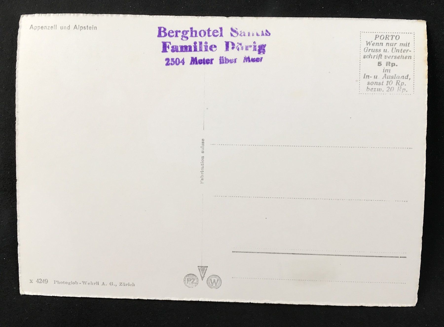 Cartoline postali: ANSICHTSKARTE APPENZELL UND ALPSTEIN – Usato da Ostermundigen venduto da wini63 1