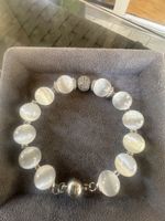 Armband mit Selenit Halbedelstein mit Magnet Verschluss 
