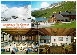 Oberalp - 4 Bild AK Gasthaus Piz Calmot