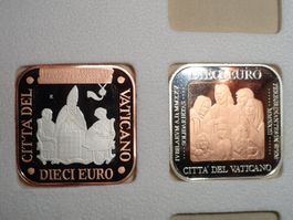 2x 10 Euro CROCE DEL GIUBILEO "Anti-Tarnish" PP Vatikan 2023