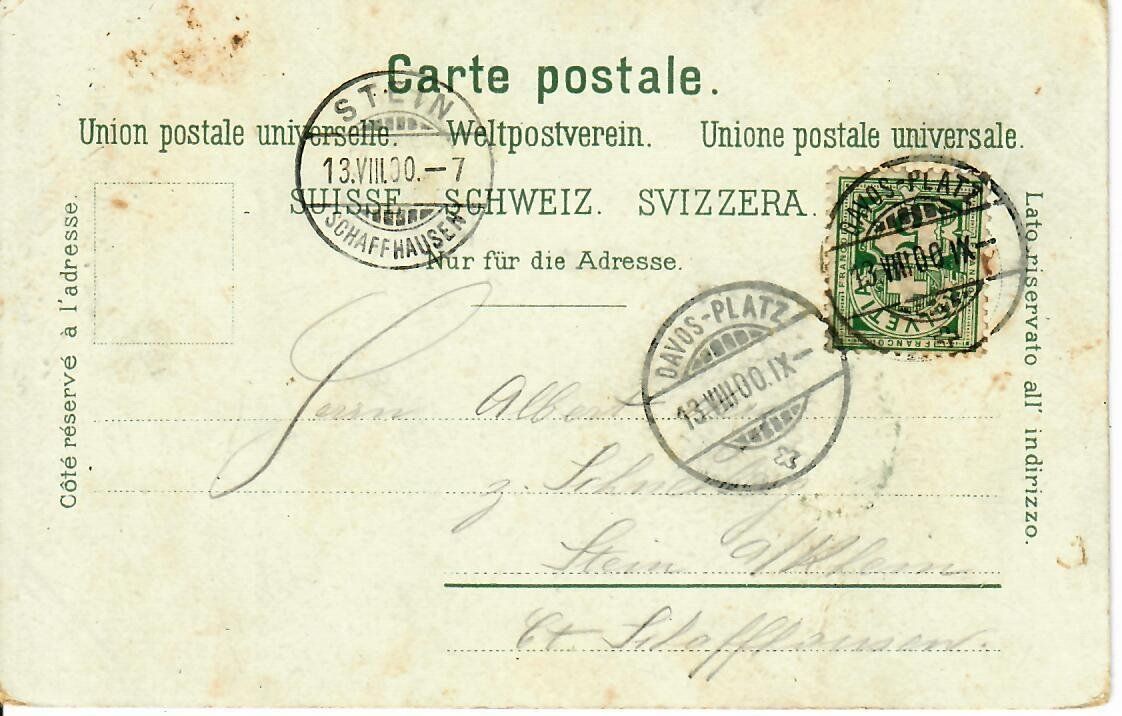 Cartoline postali: Gruss aus Davos 1900 – Usato da Hochdorf venduto da Ziegel-16 1