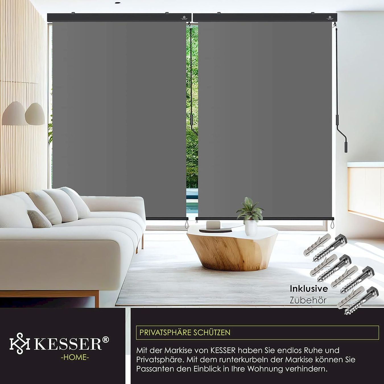 Markisen: Aussen-Senkrechtmarkise 160x250 grau – Neu und originalverpackt aus Bottighofen von zaap 4