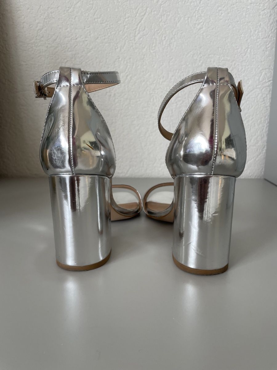 Bershka Scarpe da donna: Sandales Bershka argentées, été, taille 38 – Nuovo (secondo la descrizione) da Vuadens venduto da Nina11 2