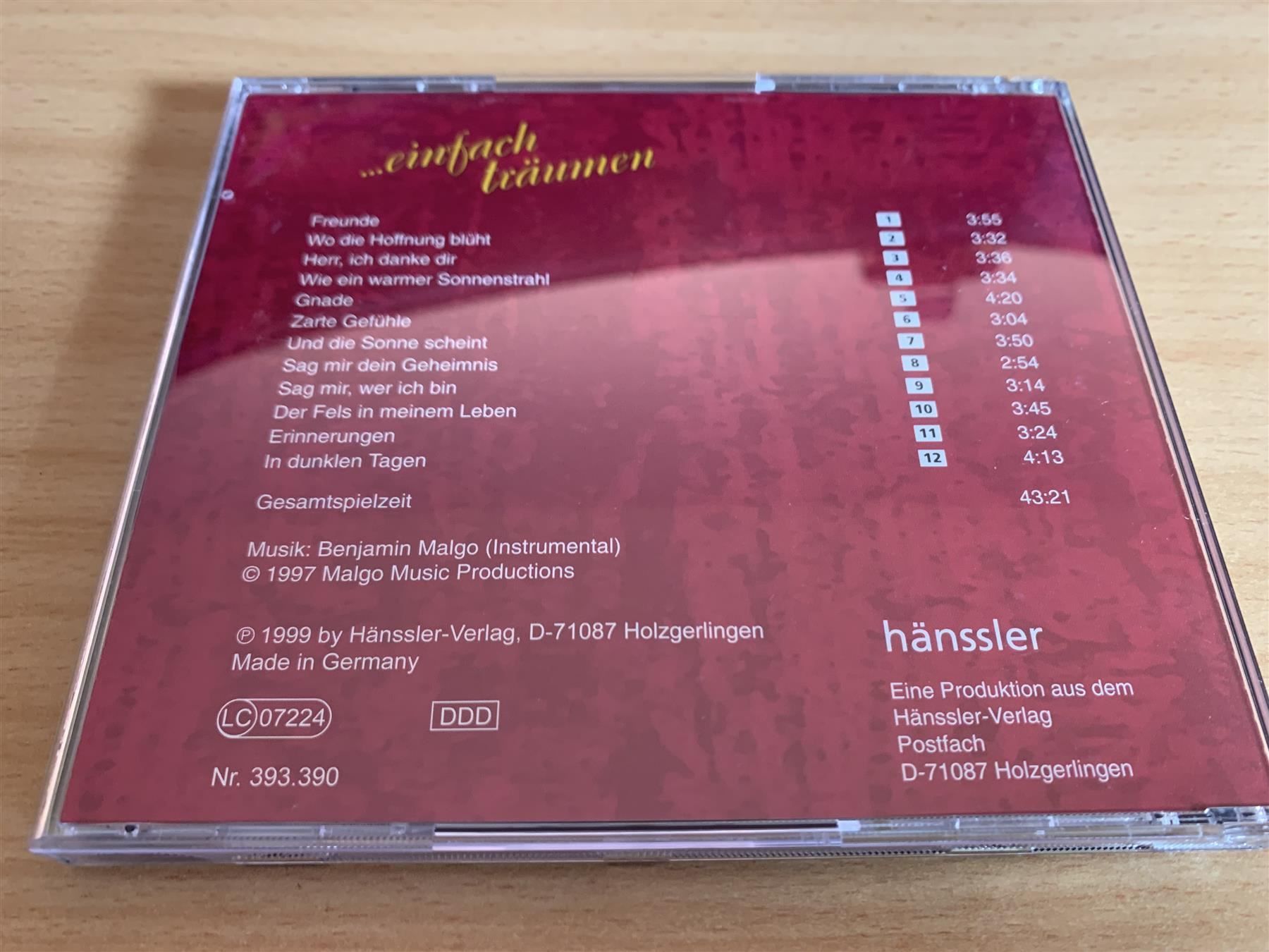 CDs: Benjamin Malgo - ... Einfach Träumen – Gebraucht aus Rikon im Tösstal von Alpenmutz 3