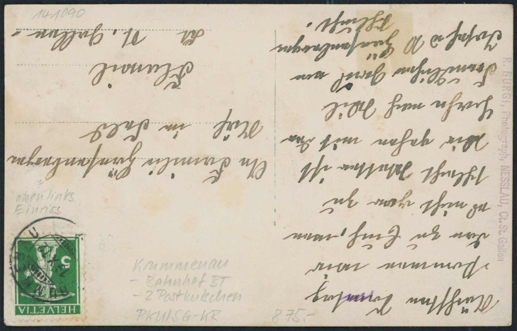 Cartoline postali: SG Krummenau - Bahnhof - Bahn BT - Postkutsche – Usato da Schindellegi venduto da Jonathan77 1