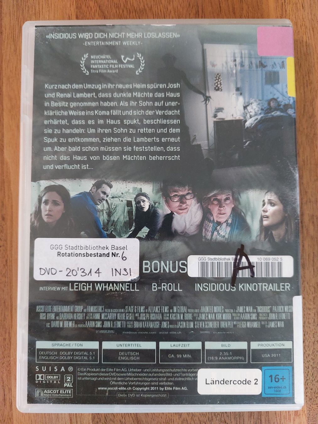 Tutti i DVDs: DVD - Insidious – Usato da Rheinfelden venduto da FilmAuktion 1