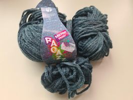 3 Knäuel Lana Grossa Pagazza 80%Merino Total 90gr Grün/Blau