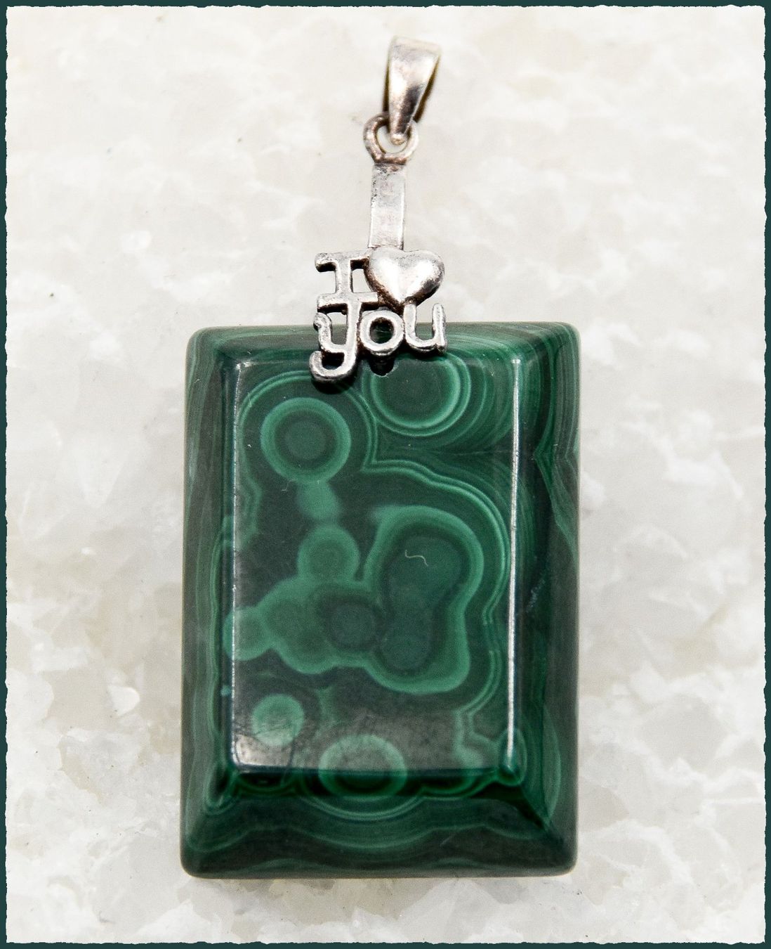 Ciondoli: ♛ Malachite 925 Silber Anhänger – Nuovo e nell'imballaggio originale da Oberglatt ZH venduto da Hot-Spot 1