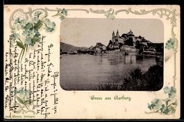 AK Aarburg, Festung und Ortsansicht, Passepartout mit Vergis
