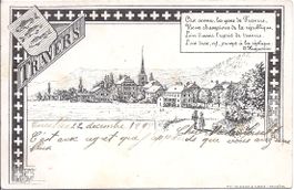 TRAVERS, carte Oscar Huguenin