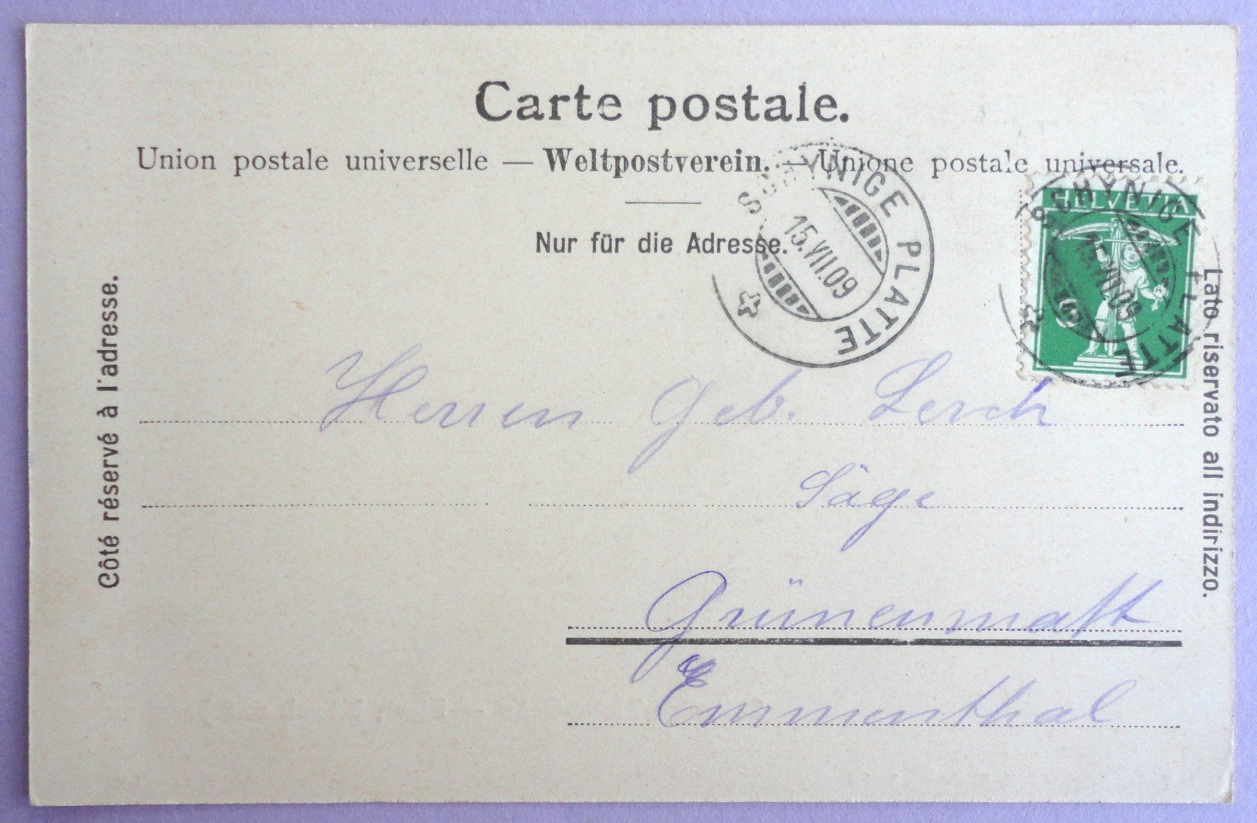 Cartoline postali: Schynige-Platte-Bahn - Eiger, Mönch und Jungfrau – Usato da Fétigny venduto da Billy2miny 1