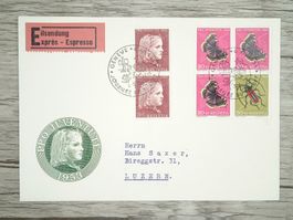 TR06 Enveloppe + Timbre Suisse 1953