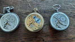 3 montres de poche avec  mouvement unitas 