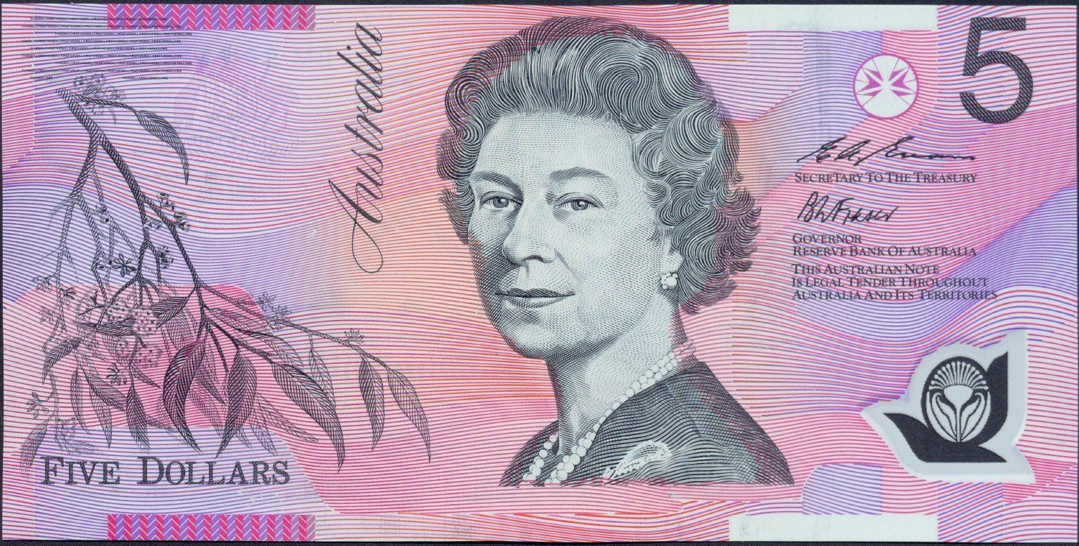 Banknoten: Australien 5 Dollar 1995 P-51a UNC – Neu (gemäss Beschreibung) aus Schliern b. Köniz von pizzitaxi
