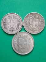3 X 5 FRANKEN SILBERMÜNZEN 1932 - 1933 - 1967