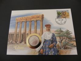 Münzbrief - 1987 - Libanon 1 Livre 1981
