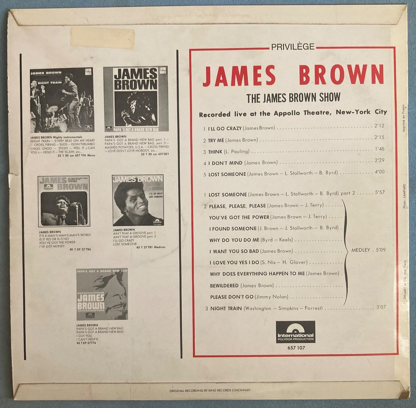 Dischi in vinile: JAMES BROWN - THE JAMES BROWN SHOW – Usato da Poliez-Pittet venduto da Newtown-Records 1