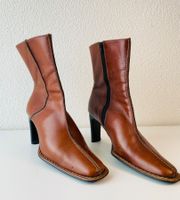 Braune Echtleder-Stiefeletten, Gr. 37, Frühling Herbst-Look!