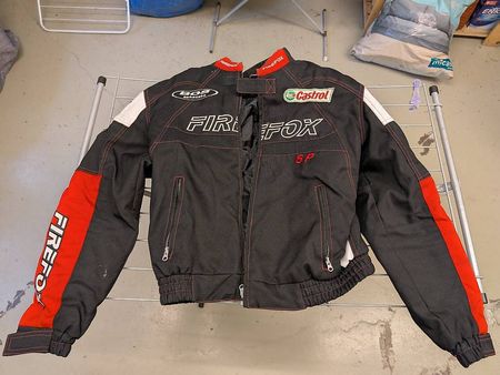 Firefox Motorradjacke (Gepolstert - Schwarz/Rot/Weiss)