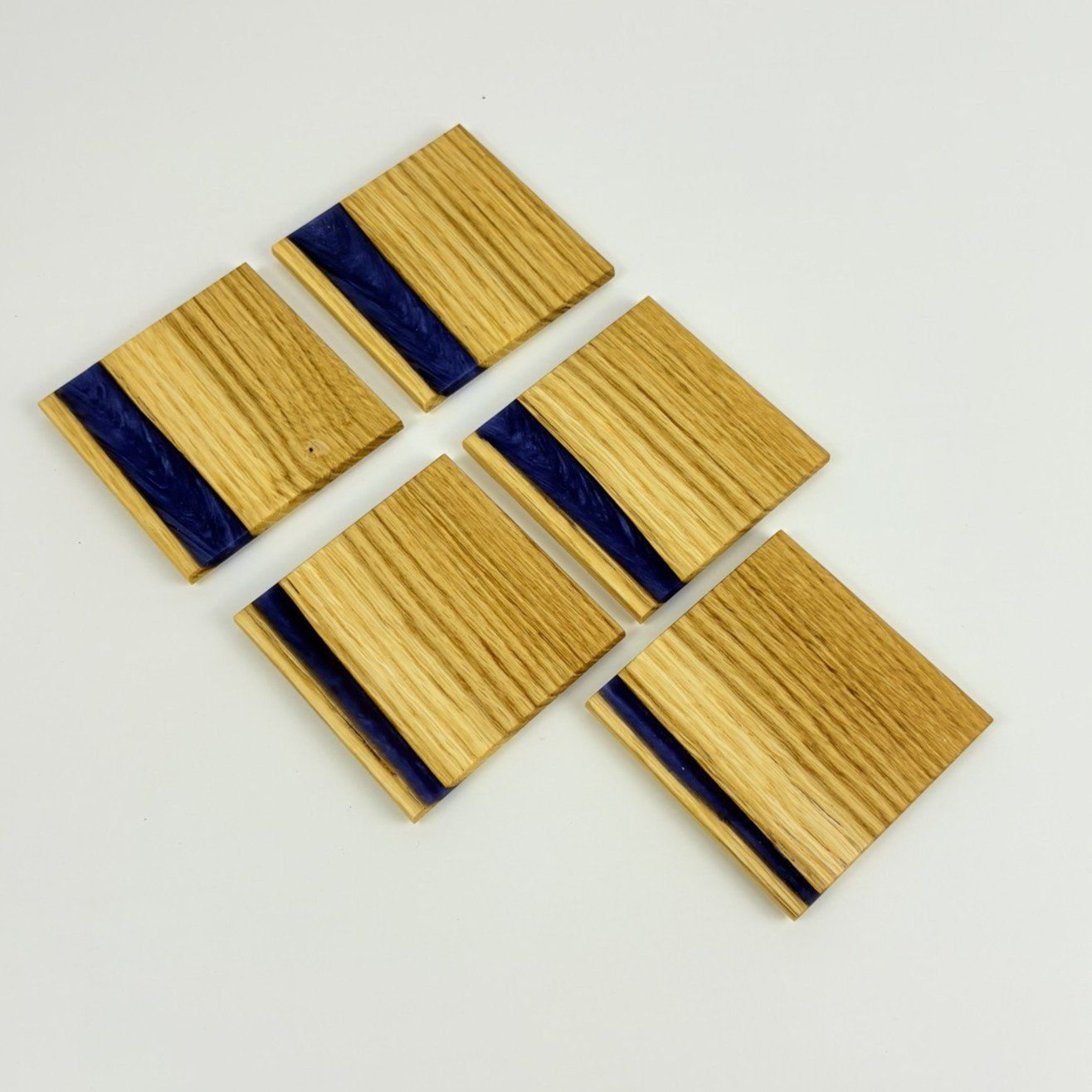 Sottobicchieri: 5-er Set Moderne Glas Untersetzer aus Epoxy und Eiche – Nuovo (secondo la descrizione) da Zwillikon venduto da EichenlaubWoodwork 3