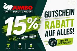 15% Rabatt Gutschein von Jumbo ab Fr. 50.-- bis Januar 2027