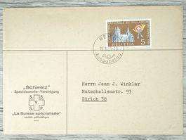 TR03 Enveloppe + Timbre Suisse 1955