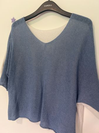 Maglia estiva blu bianco taglia unica 