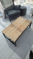 Couchtisch Holz mit schwarzem Metallgestell gebraucht
