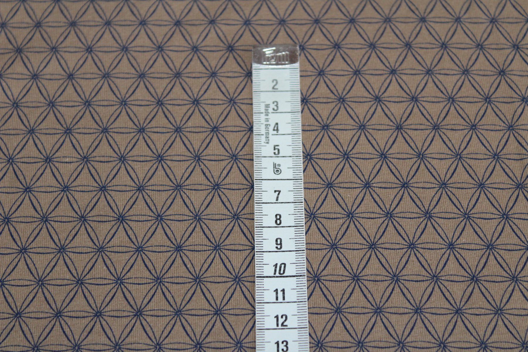 Tessuti: Stoff Baumwolljersey beige/blau – Nuovo (secondo la descrizione) da Obfelden venduto da solomon111 1