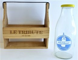 "Milch"-Flaschenhalter Holz (Ohne Flasche) Nr.2