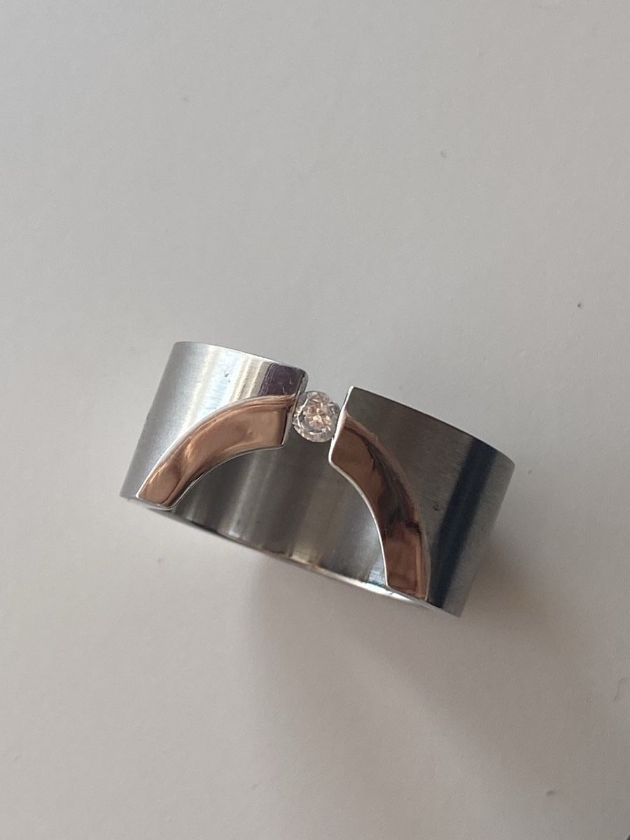 Anelli: Xenox Edelstahl Ring mit Edelstein – Nuovo (secondo la descrizione) da Givisiez venduto da sgu_k58r 1