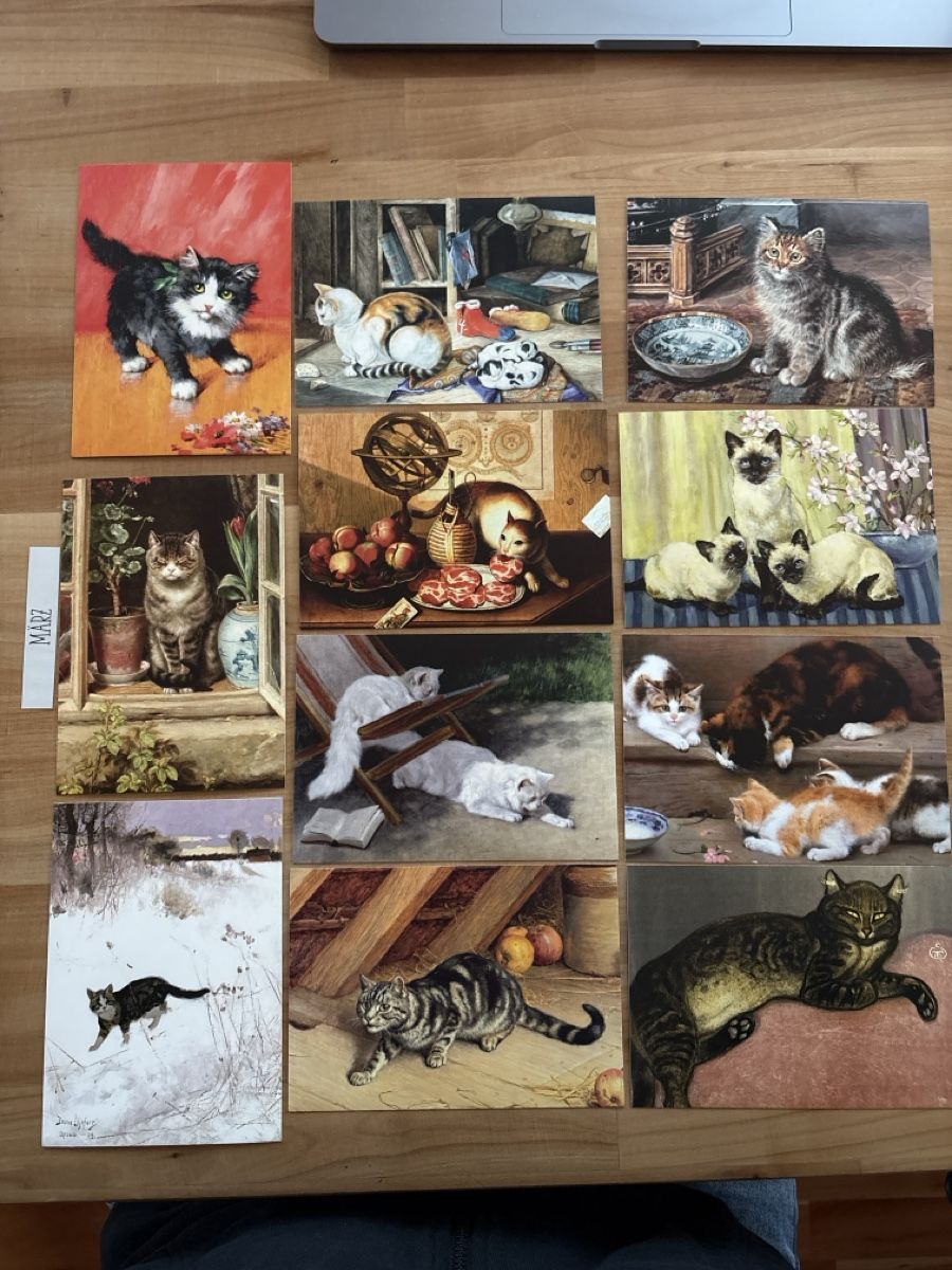 Cartoline postali: AK mit Kunst mit Katzen – Usato da Rümlang venduto da Kartenpost1