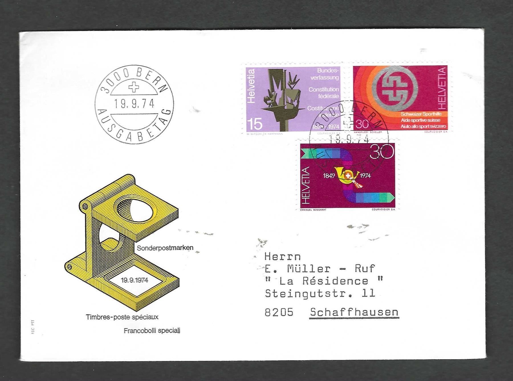 Tutti i francobolli: CH FDC Satz 1974 – Usato da Koblenz venduto da Markenhimmel