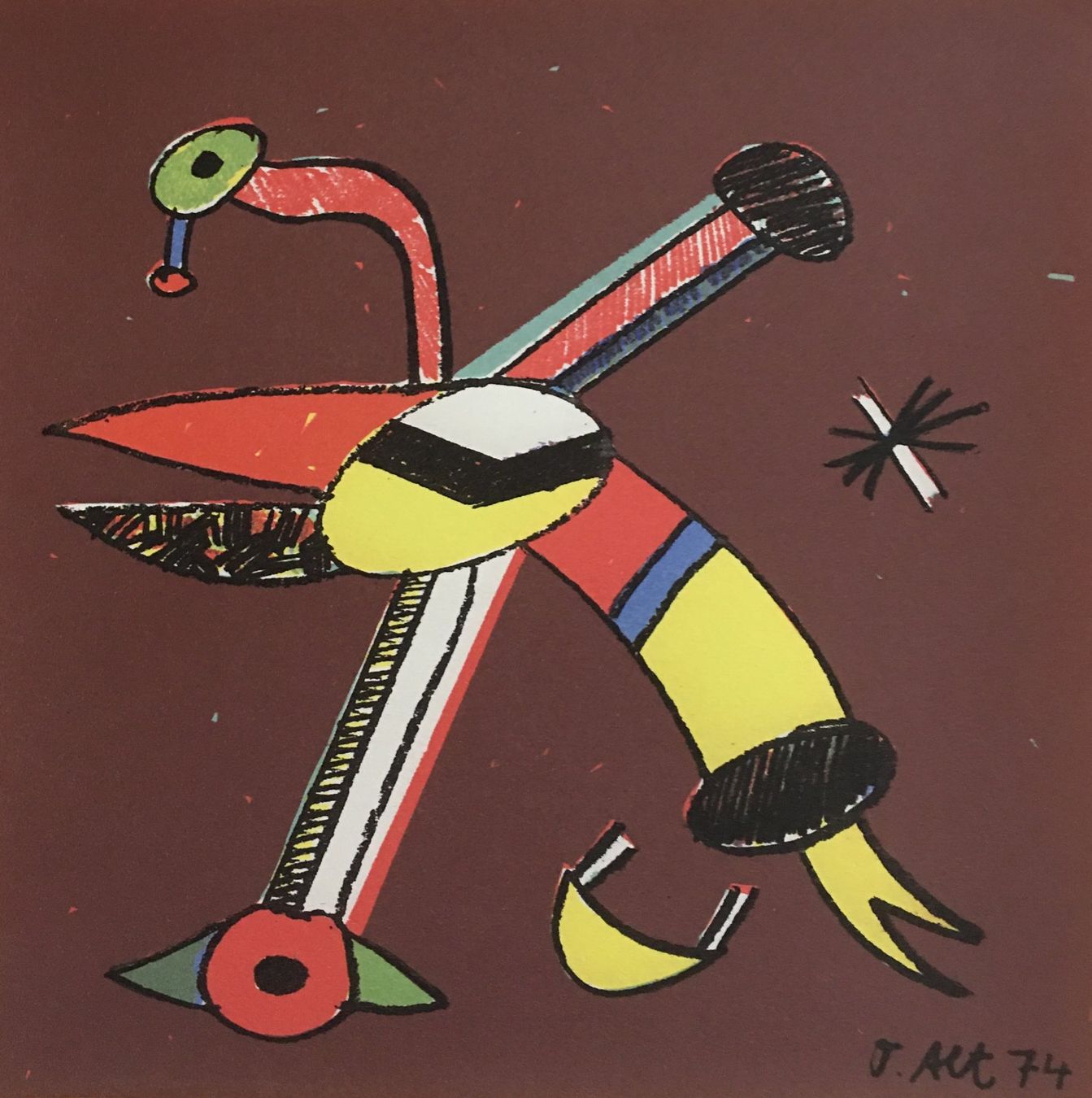 Grafica & Litografie: Otmar Alt   Original Farblithographie   "Pelikan" – Usato da Nennigkofen venduto da Sommersonnen 4