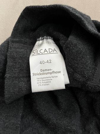 Strickstrumpfhose Silcada grau Gr. 40-42