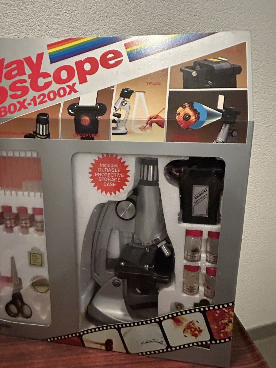 Microscopi: Microscope Tasco 5 Way Zoom 80x-1200x Complet Comme Neuf – Nuovo e nell'imballaggio originale da Thierrens venduto da Bigla 4