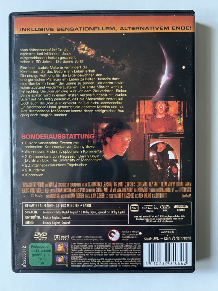 Alle DVDs: Sunshine Danny Boyle  – Gebraucht aus Luzern von nochnichtaltpapier 1