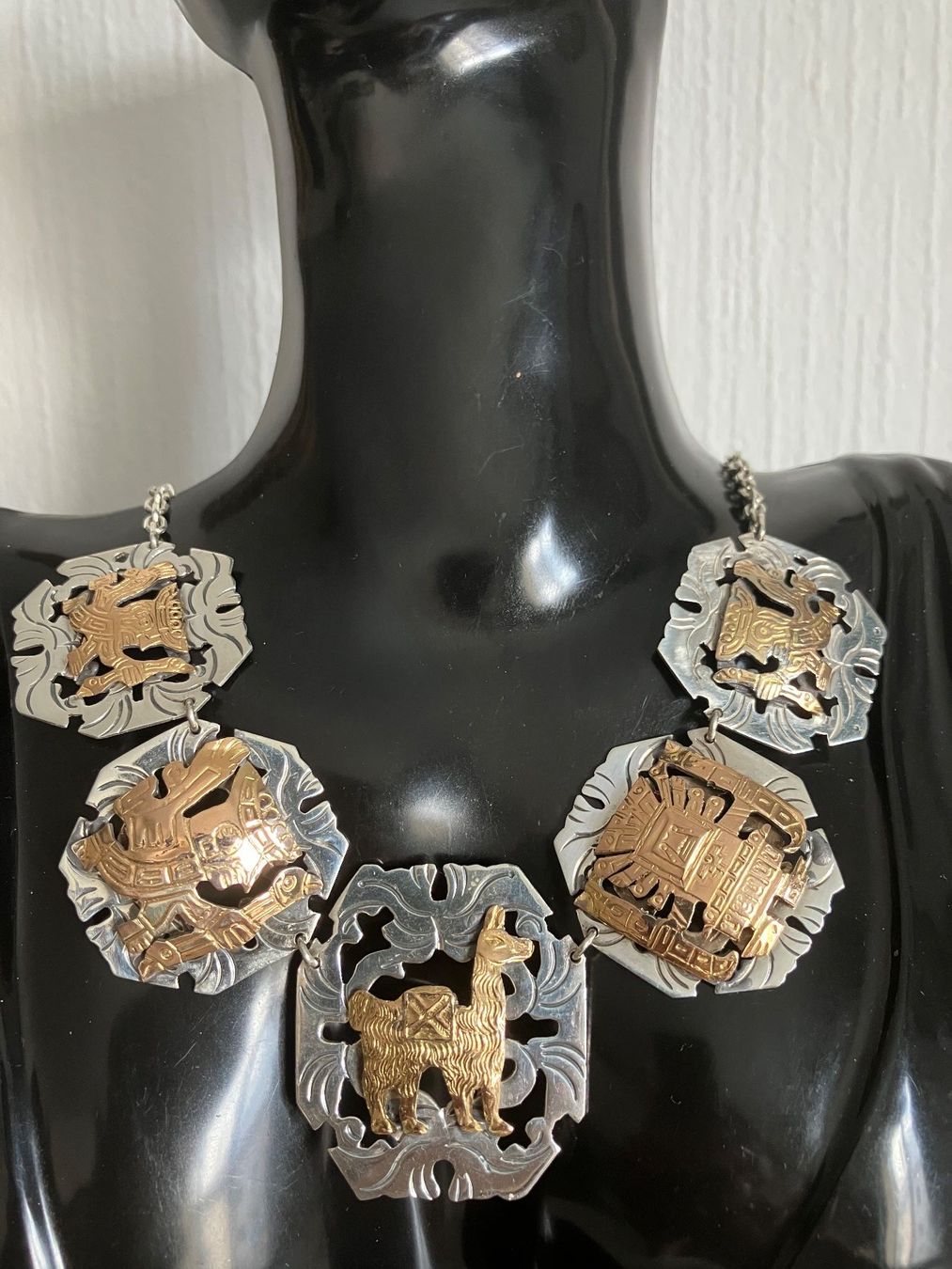 Ketten: Collier Aztec Cuzco Pérou, argent  925 et or, i – Gebraucht aus Peseux von CharmeCommerce