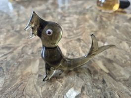Sculpture Monstre Marin / Dauphin en Verre de Murano Vintage