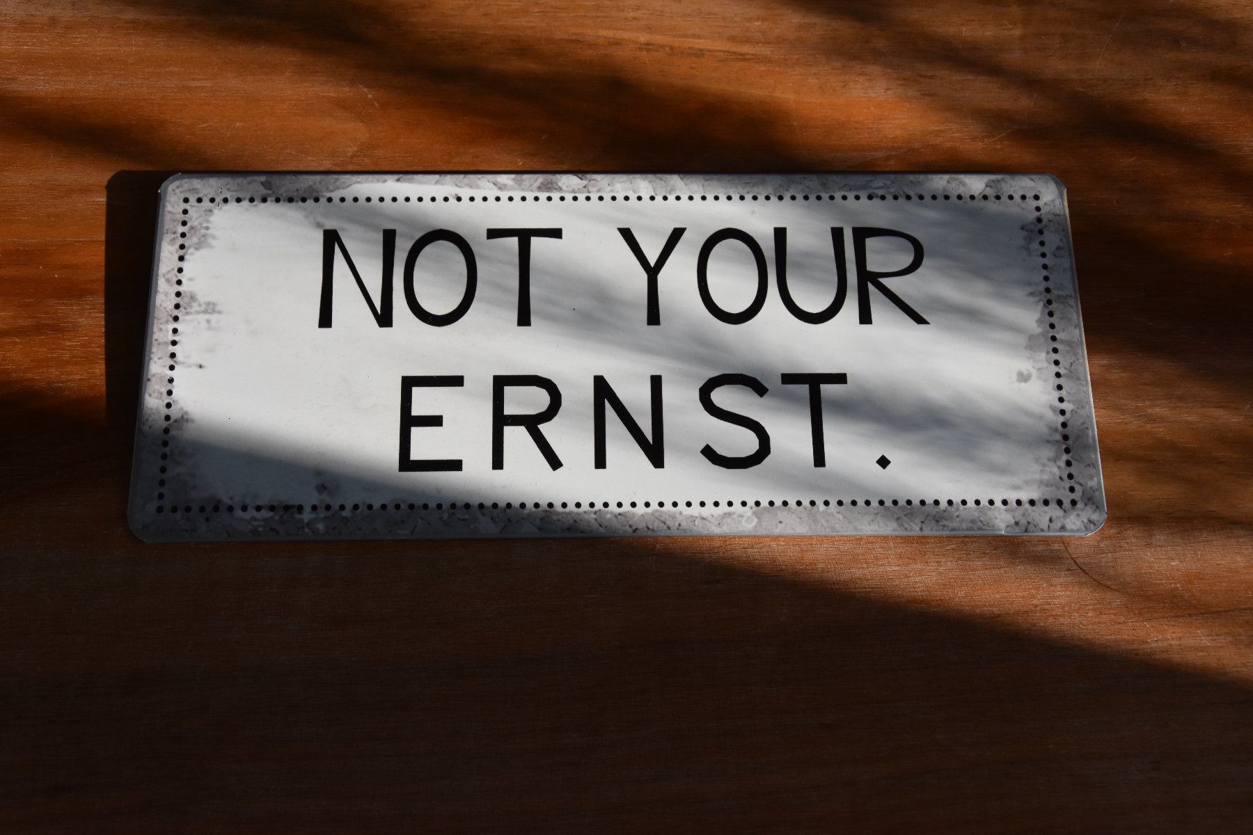 Insegne: Blech-Schild "NOT YOUR ERNST" – Usato da zollikerberg venduto da Momi6
