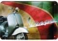 Blechschild-VESPA -GELB-ROT-GRÜNER HINTERGRUND