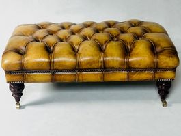 Chesterfield Leather Footstool