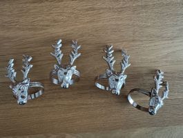 4 chice Serviettenringe Hirsch von HOFF Interieur, NEU!
