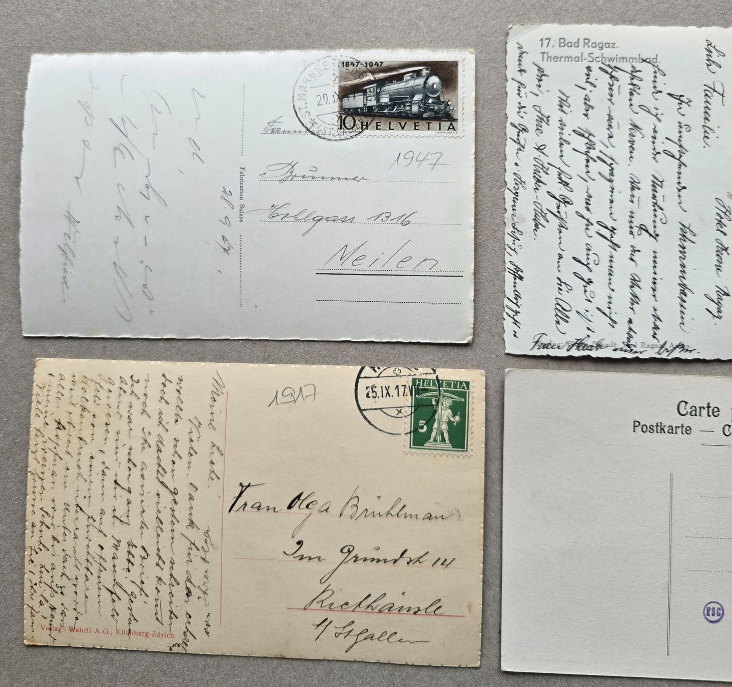 Cartoline postali: Bad Ragaz AK 4 Stk. (2) – Usato da Rheinau venduto da MakalekaAloha 4
