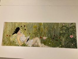 Frau in Blumenwiese Liegend Gemälde nicht signiert